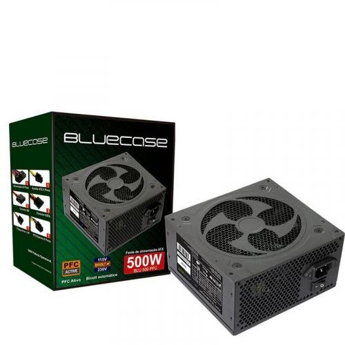 Fonte Real ATX 500W PFC Bivolt Automático BlueCase