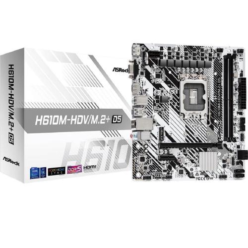 Placa Mãe 1700 12ª/13ª Geração H610M-HDV/M.2+ DDR5 Asrock