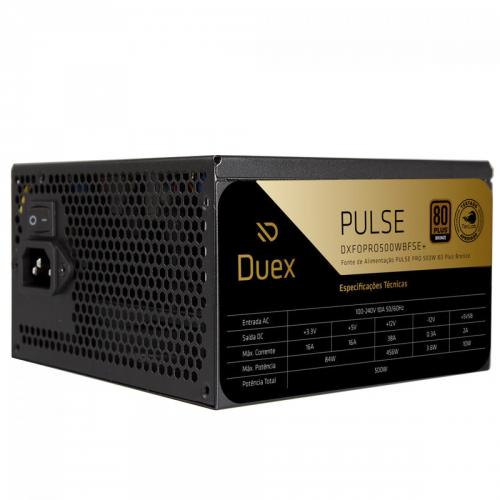 Fonte REAL ATX Pulse Pro 500W 80 Plus Bronze Duex