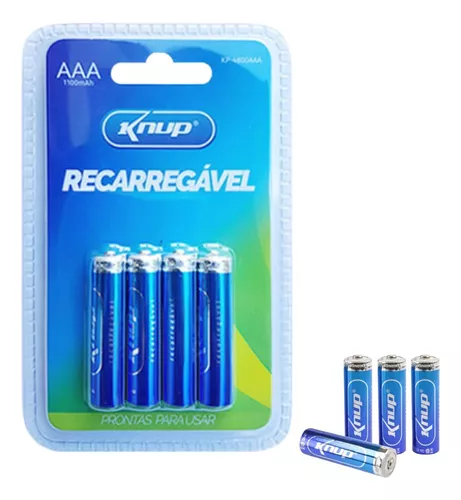 Pilha Recarregável AAA 04 UN 4800mAh  KNUP