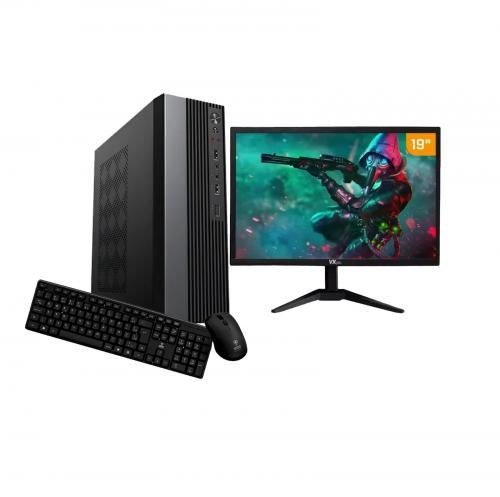 Computador Home Basic Celeron Dual Core 8G SSD 240GB c/ Monitor LED 19", Teclado e Mouse USB