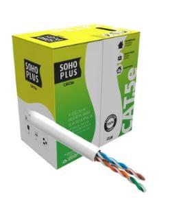 Cabo de Rede CAT5E 24AWG 100% Cobre Branco Sohoplu